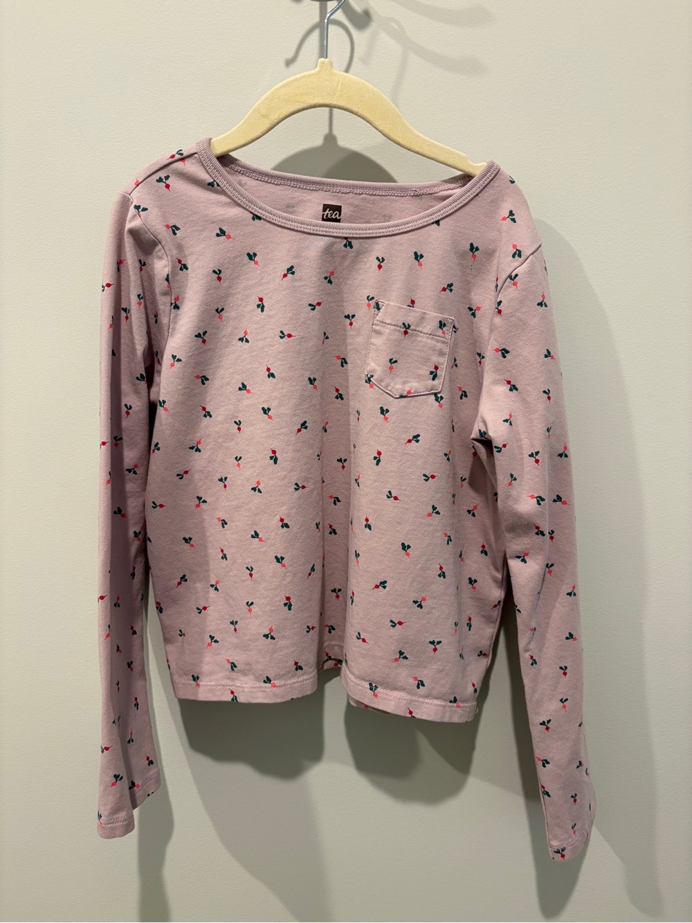 Tea Collection Lavender Long-Sleeve Tee with Radish Print